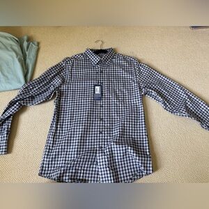 NWT Men's Jay Cotton Blue Checkered Shirt Size Large